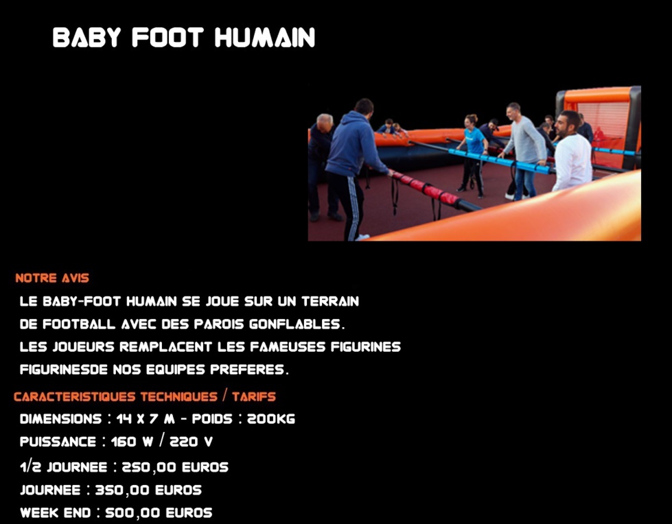 BABY FOOT HUMAIN BABY FOOT HUMAIN
